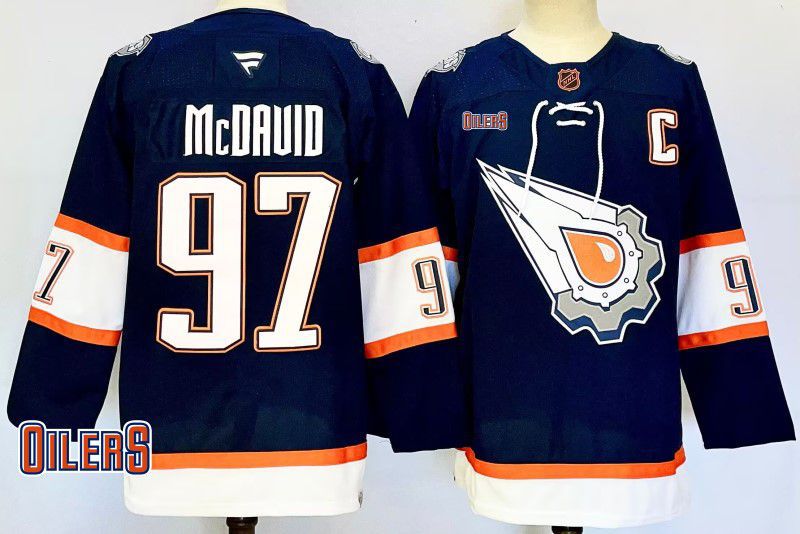 Men Edmonton Oilers #97 Mcdavid Drak Blue Fanatics 2025 NHL Jersey style 2->edmonton oilers->NHL Jersey